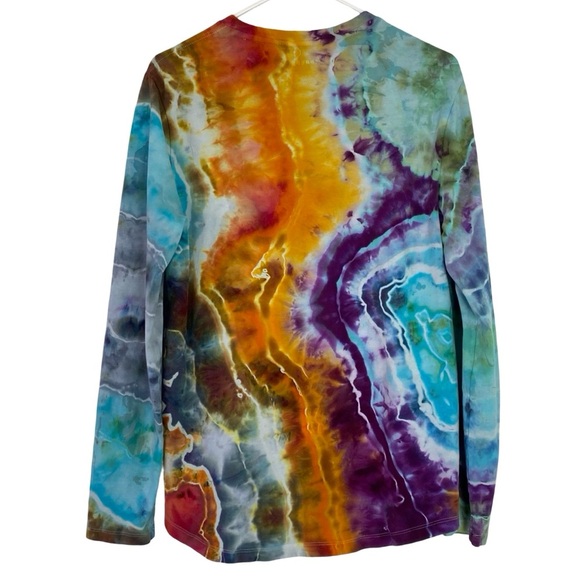 Handmade Geode Tie Dye Tee Tshirt Mens Size Small Shirt Reflective Upcycled - Picture 2 of 12